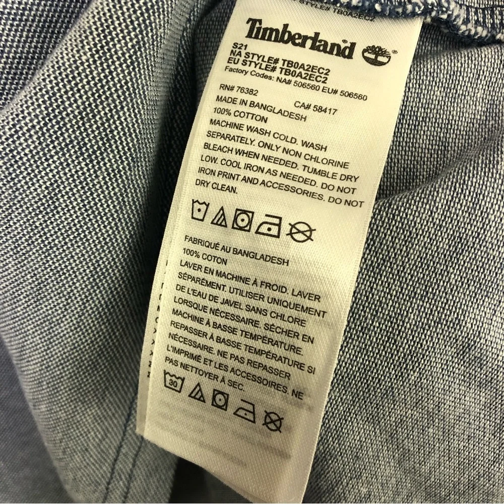 Timberland Polo Men’s Short Sleeve Regular Classic Workwear Formal Top Blue XL - Picture 9 of 10